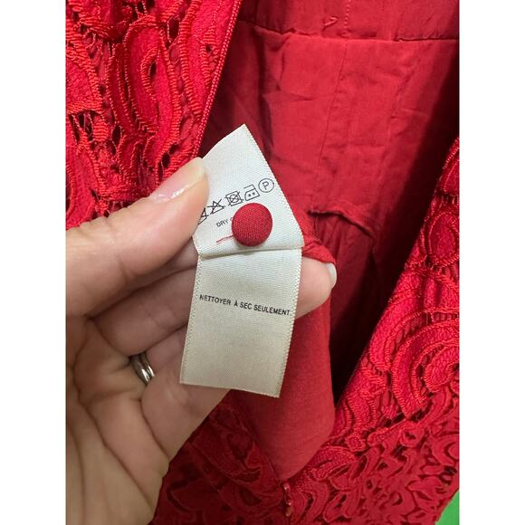 Anthropologie Moulinette Soeurs Red Lace Jumpsuit – Size 8 - Picture 12 of 13